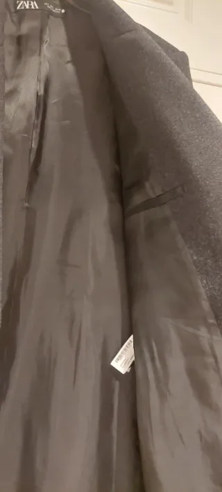 Abrigo Zara Gris Talla L