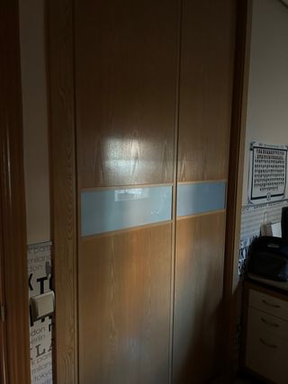 Frente armario roble y cristal