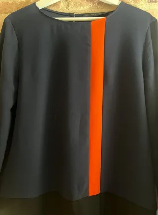 Vestido Zara azul y naranja talla L