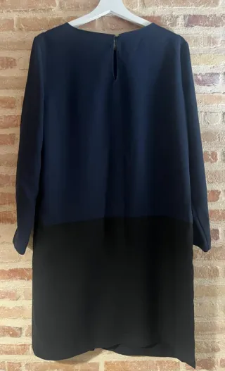 Vestido Zara azul y naranja talla L