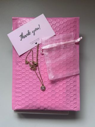 Colar coração aço inoxidável dourado e rosa