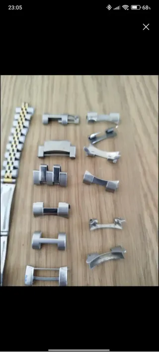 Eslabones y pulsera,piezas, Rolex color oro y plat