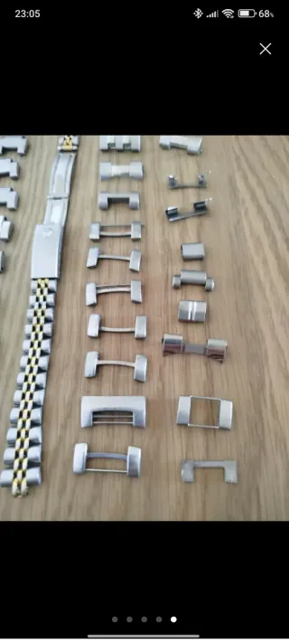 Eslabones y pulsera,piezas, Rolex color oro y plat