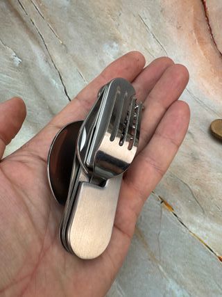 Juego de cubiertos plegables para acampada con fun