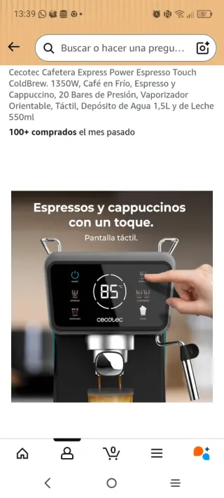 Cafetera Cecotec Express Power Espresso Touch
