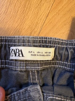 Pantaloni Cargo Utility Zara Grigio Scuro Taglia L