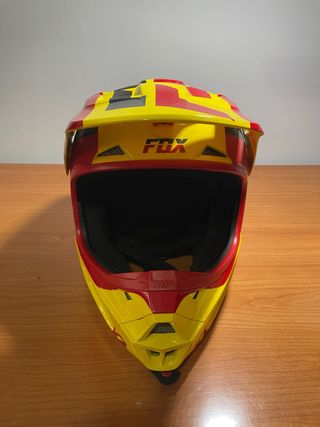 Casco Motocross Fox Amarillo y Rojo