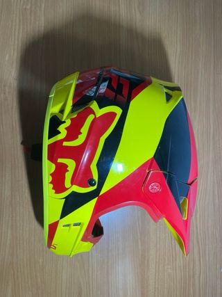 Casco Motocross Fox Amarillo y Rojo