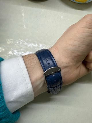 Orologio Seiko Rettangolare Blu e Argento