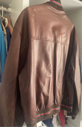 Giubbotto Bomber in Pelle Gucci Marrone
