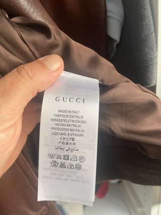 Giubbotto Bomber in Pelle Gucci Marrone