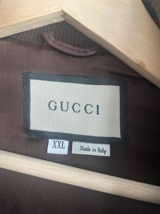 Giubbotto Bomber in Pelle Gucci Marrone