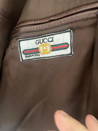 Giubbotto Bomber in Pelle Gucci Marrone