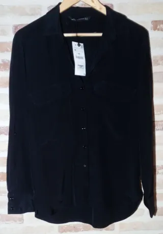 Camisa Zara Negra Talla M Nueva con Etiqueta