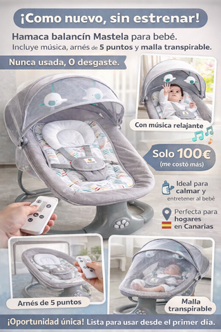 Hamaca balancín Mastela bebé nueva sin usar