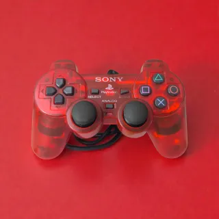 Controller PS2 Rosso Trasparente