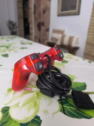 Controller PS2 Rosso Trasparente
