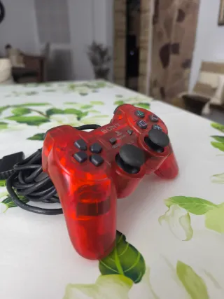 Controller PS2 Rosso Trasparente