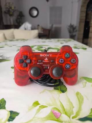 Controller PS2 Rosso Trasparente
