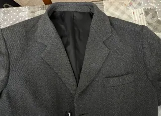 Cappotto Uomo Misto Lana Grigio Taglia M