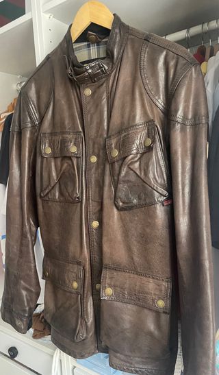Chaqueta Belstaff Cuero Marrón Talla XL