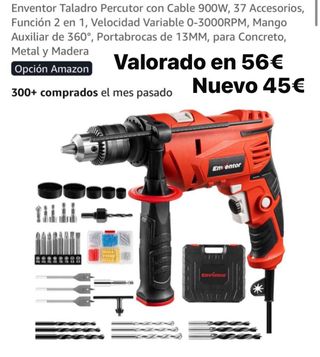 Taladro Percutor Enventor 900W + 37 Accesorios
