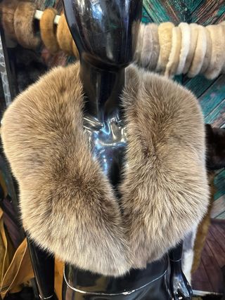 Collo pelliccia sciallato beige/marrone