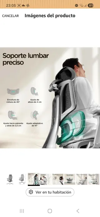 Silla Oficina Ergonómica Hbada E3 Air negra NUEVA