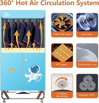 Secadora Ropa Eléctrica Portátil Uten 1.7m
