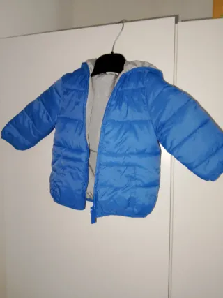 Giubbotto neonato blu imbottito double face.
