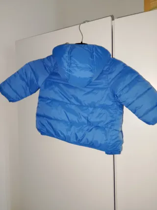 Giubbotto neonato blu imbottito double face.