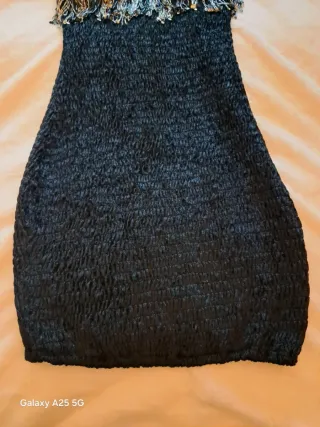 Vestito da sera nero con frange