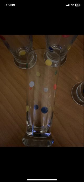 Juego de 5 vasos decorados