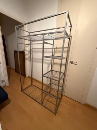 Armario Ropero Estantería Metálica Gris