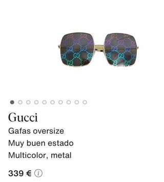 Occhiali da sole Gucci oversize in metallo multicolore