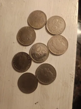 Lote 8 monedas 50 pesetas Juan Carlos I