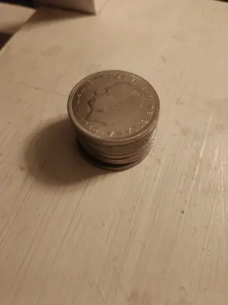 Lote 8 monedas 50 pesetas Juan Carlos I