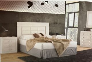 Dormitorio Matrimonio Moderno Madera y Blanco