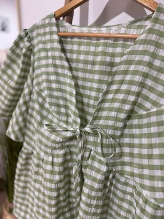 Blusa Vichy Verde y Blanca