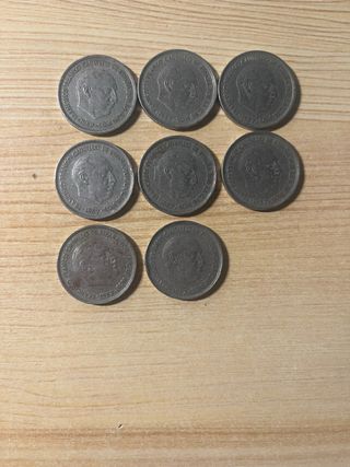 7 Monedas 25 Pesetas Franco 1957