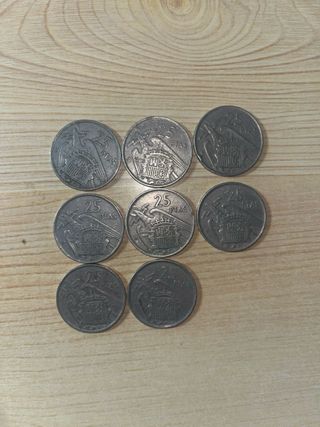 7 Monedas 25 Pesetas Franco 1957