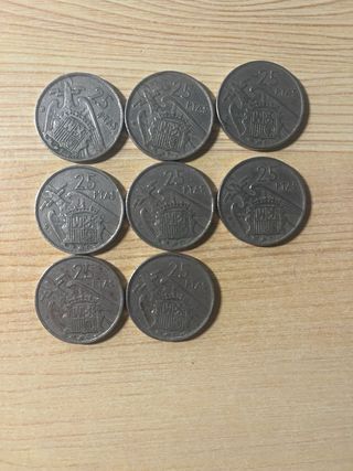 7 Monedas 25 Pesetas Franco 1957