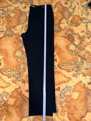 Pantaloni eleganti neri con dettaglio in ecopelle