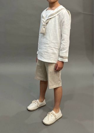 Traje de Comunión Niño Beige y Blanco