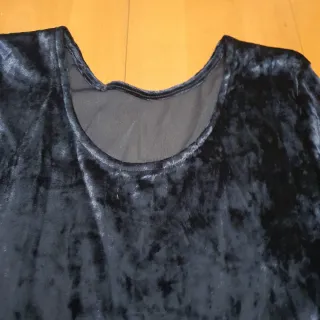 Vestido Terciopelo Brillo Azul Manga Larga