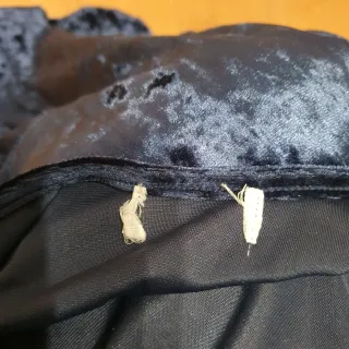 Vestido Terciopelo Brillo Azul Manga Larga