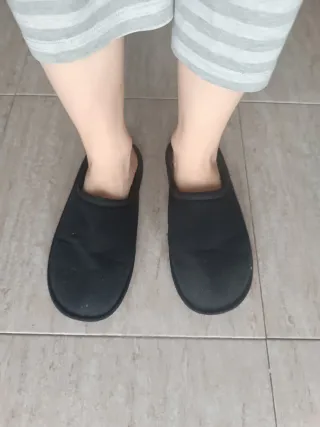 Pantuflas Negras Suaves Zapatillas Casa