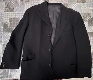 Cappotto Uomo 100% Lana Elegante Nero.