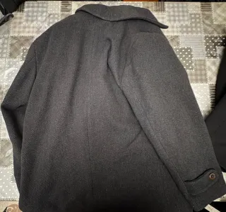 Cappotto Uomo 100% Lana Elegante Nero.