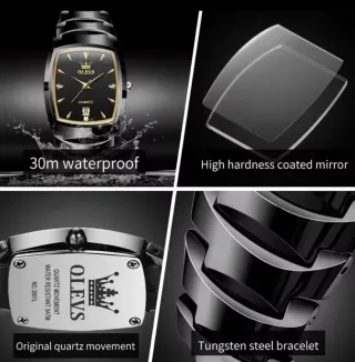 Reloj Olevs Negro y Dorado Hombre